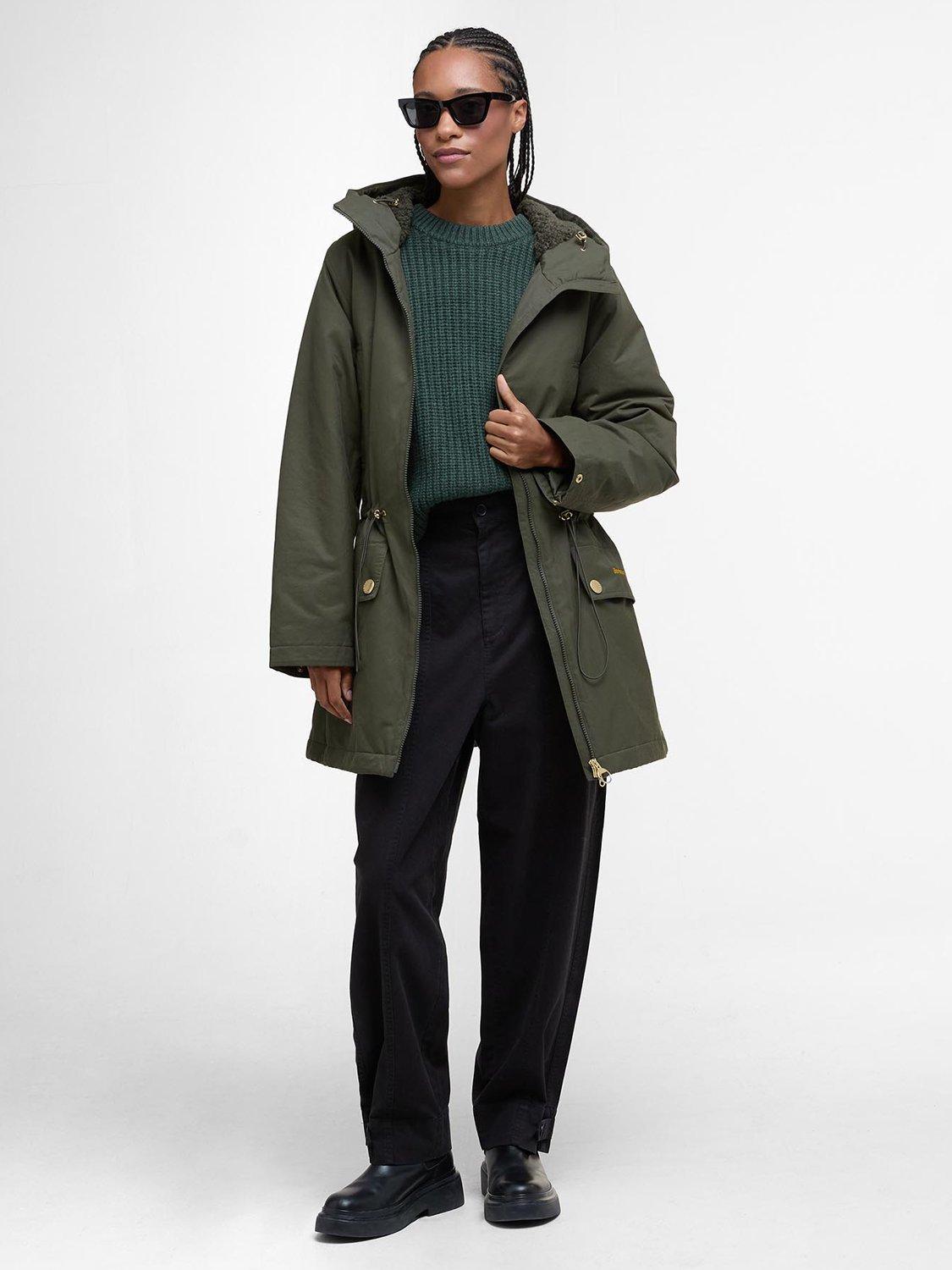 Product image 2 of 7, which shows Barbour Inola Showerproof Jacket, Olive/Ancient, 8