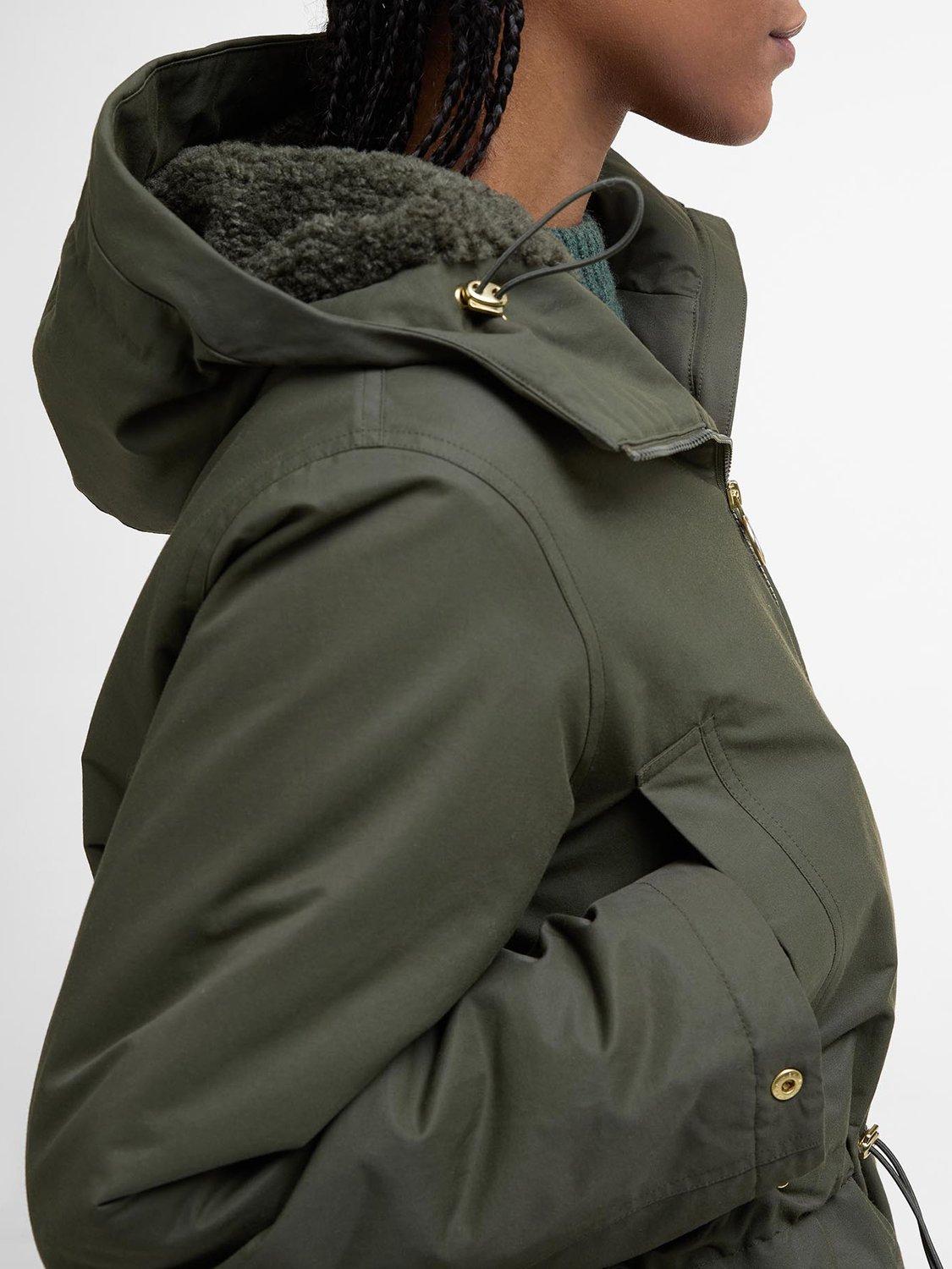 Product image 4 of 7, which shows Barbour Inola Showerproof Jacket, Olive/Ancient, 8
