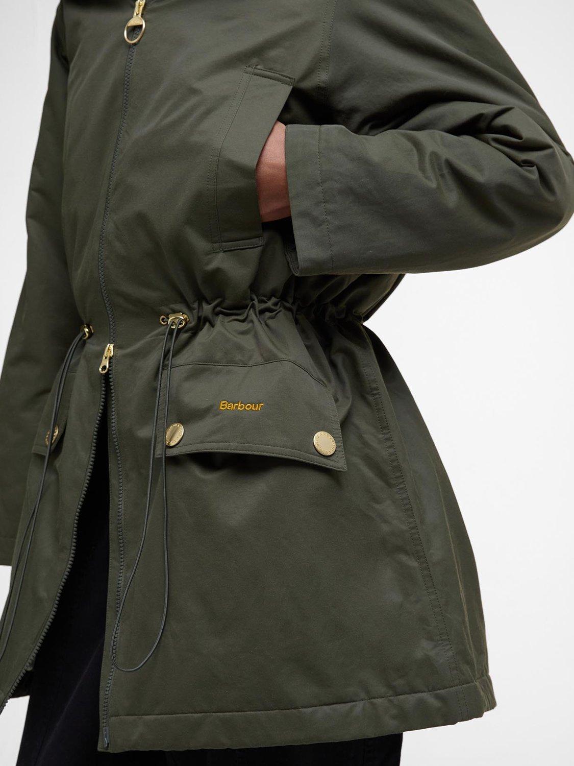 Product image 5 of 7, which shows Barbour Inola Showerproof Jacket, Olive/Ancient, 8
