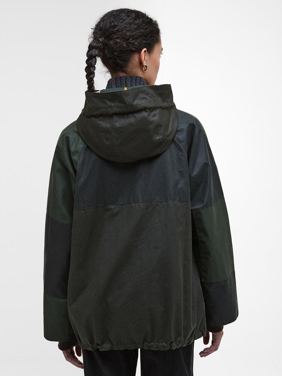 Product image 3 of 7, which shows Barbour Keeley Waxed Jacket, Fern/Sage, 8