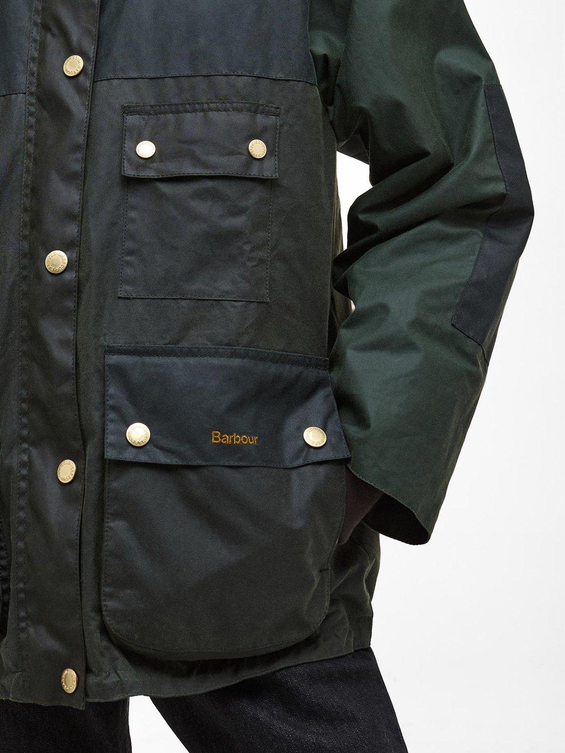 Product image 5 of 7, which shows Barbour Keeley Waxed Jacket, Fern/Sage, 8