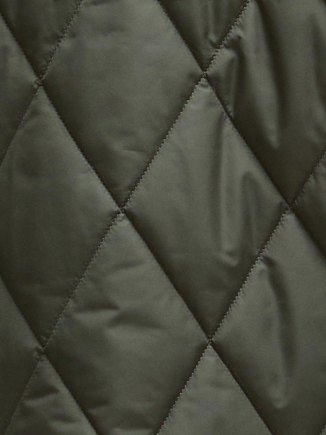Product image 5 of 6, which shows Barbour Leonie Quilted Bomber Jacket, Olive/Dark Moss, 8