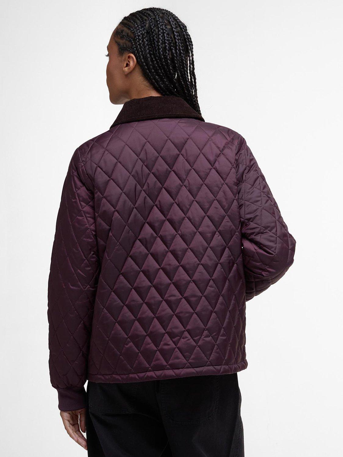 Product image 3 of 5, which shows Barbour Marla Quilted Jacket, Black Cherry/Dark Brown, 6