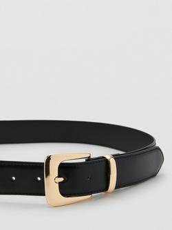 Mango Apen Metal Buckle Belt - view 2, Black