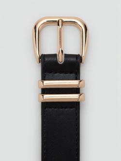 Mango Bella Metal Buckle Belt - view 2, Black