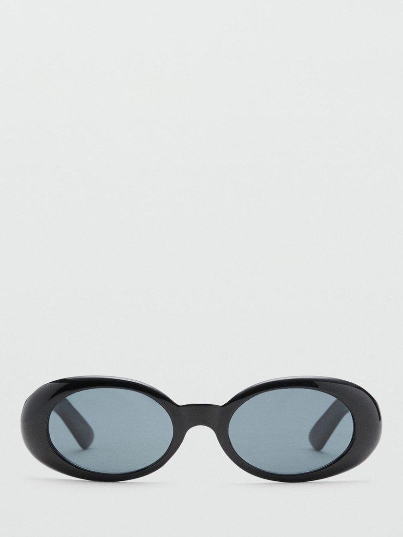 Product image 1 of 4, which shows Mango Alicia Oval Sunglasses, Black, One Size