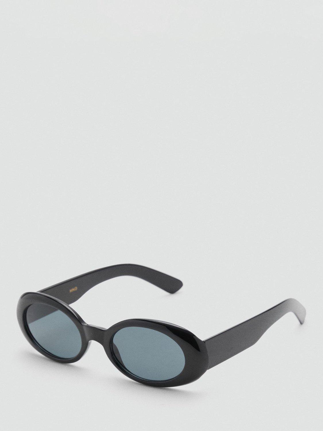 Product image 2 of 4, which shows Mango Alicia Oval Sunglasses, Black, One Size