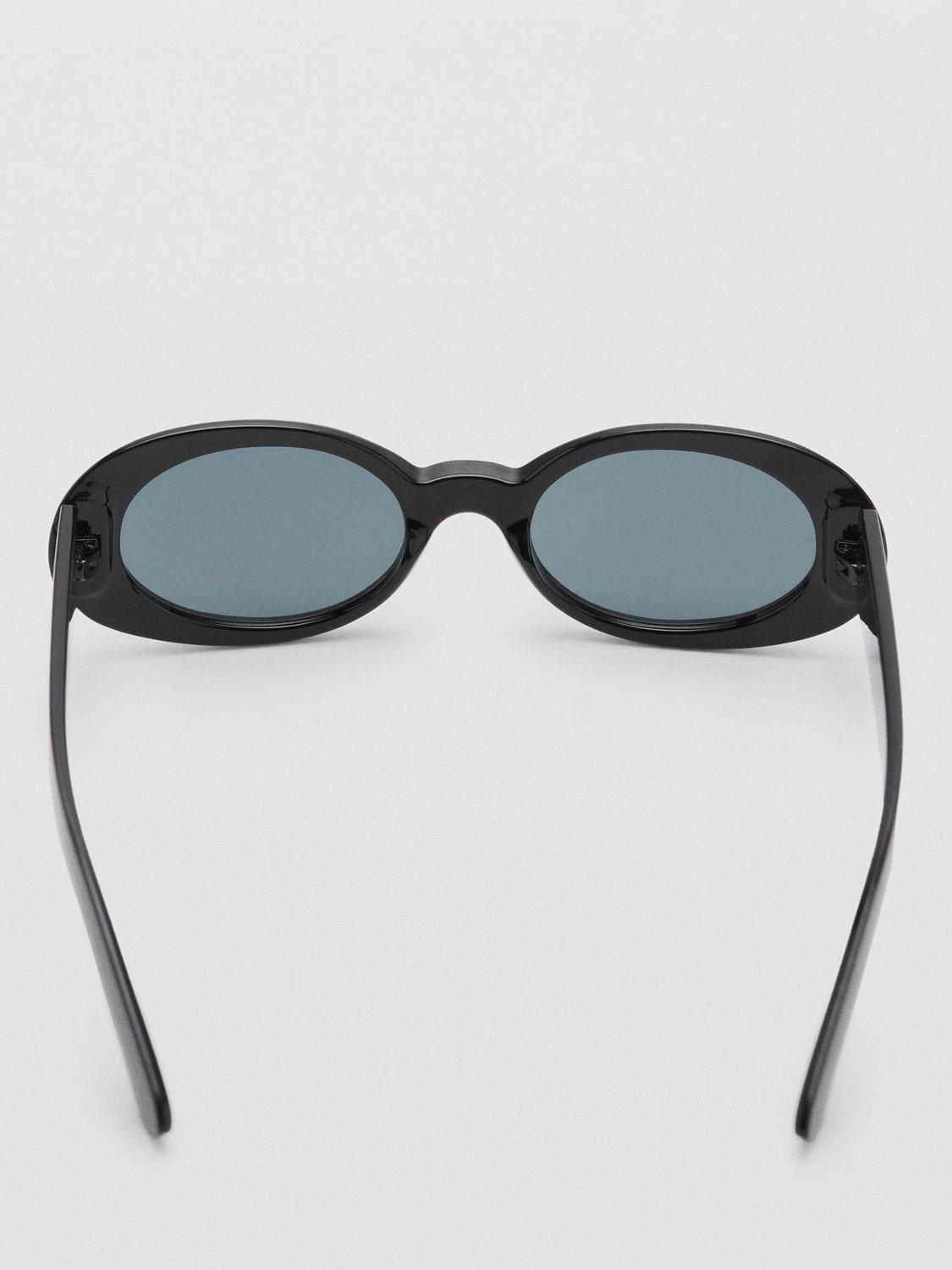 Product image 3 of 4, which shows Mango Alicia Oval Sunglasses, Black, One Size