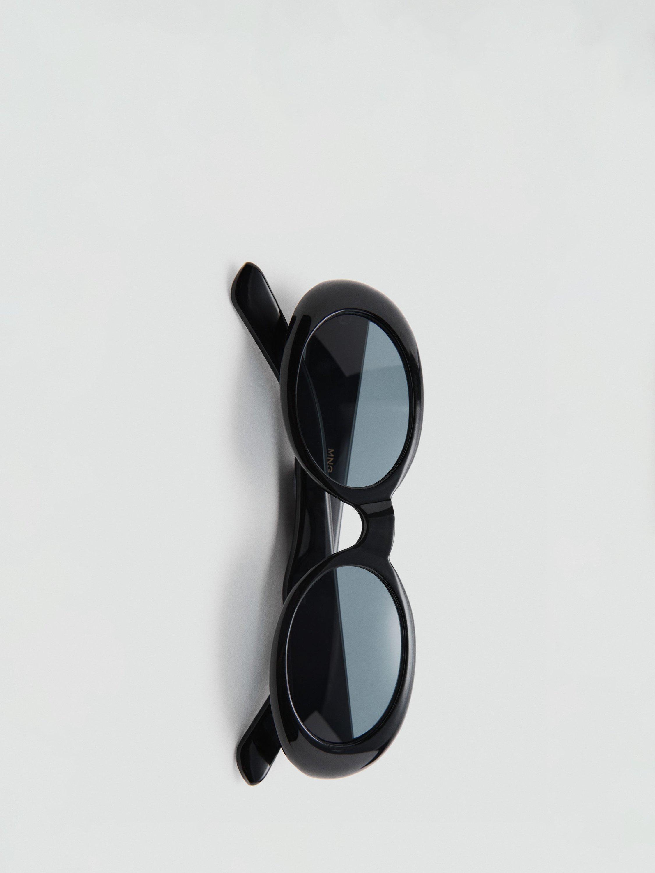 Product image 4 of 4, which shows Mango Alicia Oval Sunglasses, Black, One Size