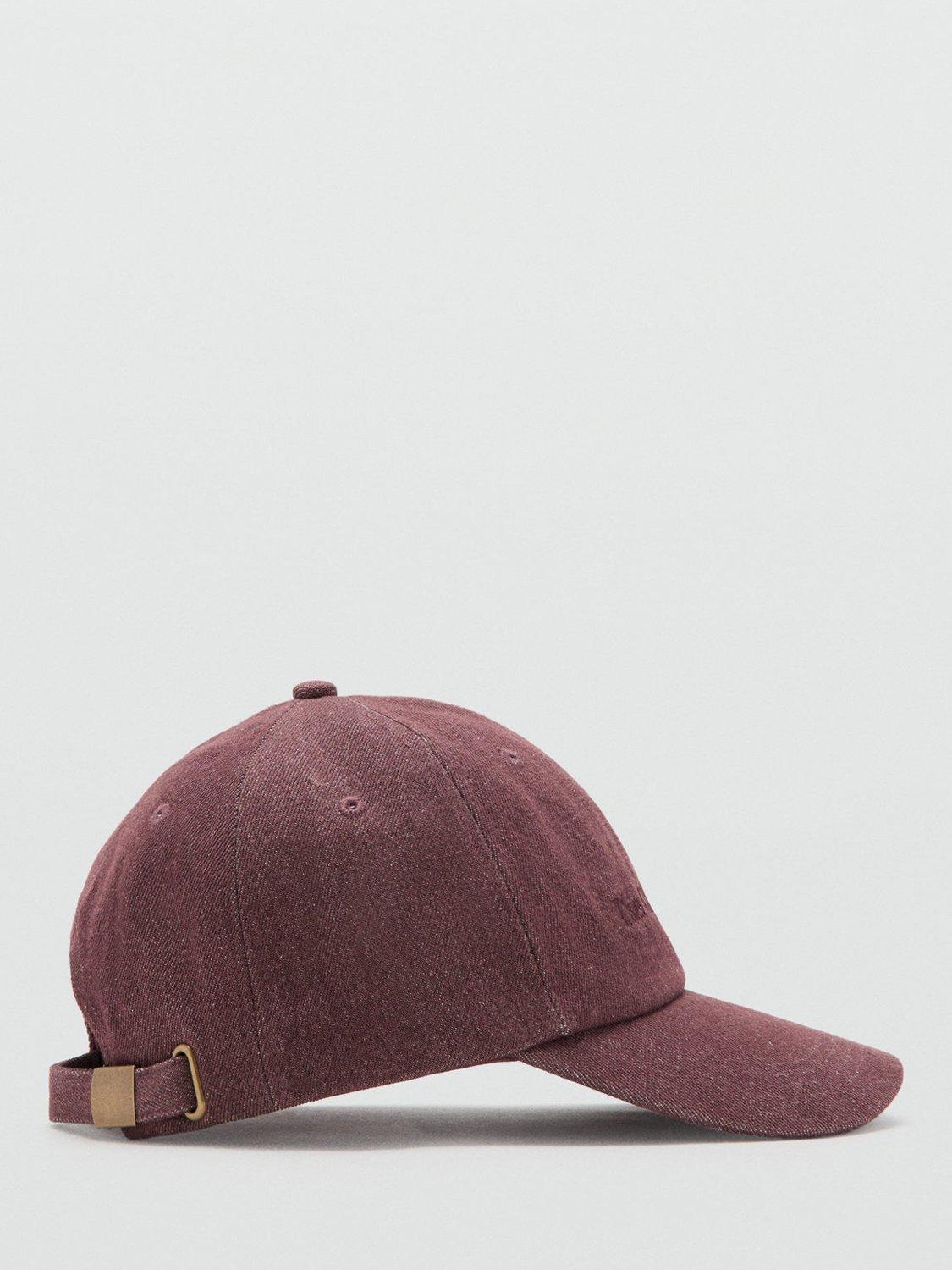 Product image 1 of 4, which shows Mango Monaco Cotton Baseball Cap, Dark Red, One Size