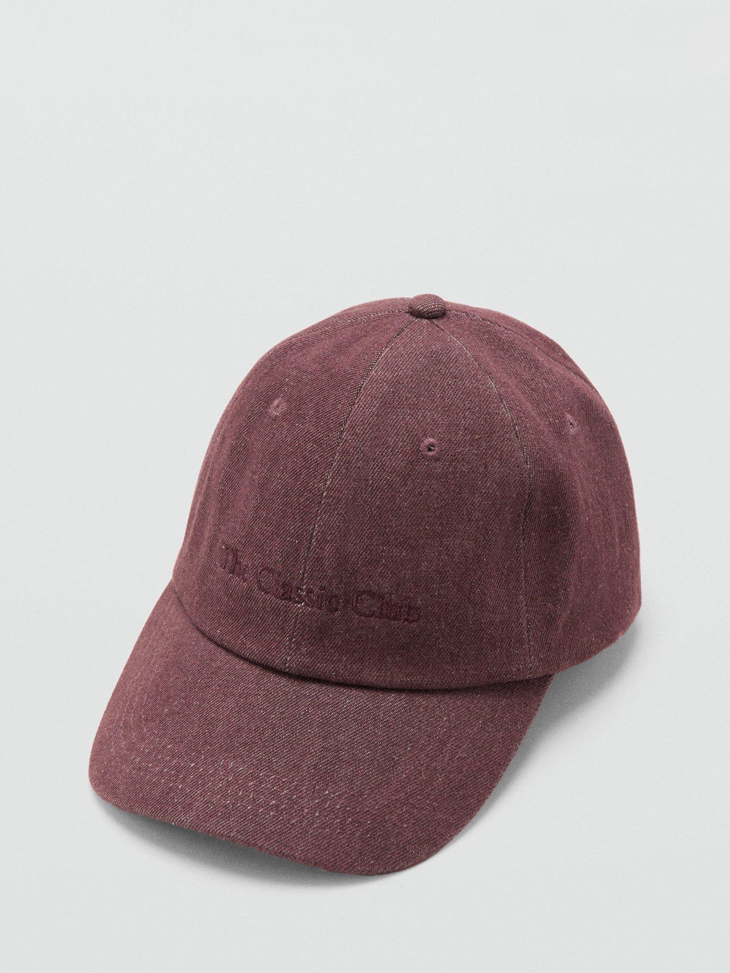 Product image 4 of 4, which shows Mango Monaco Cotton Baseball Cap, Dark Red, One Size