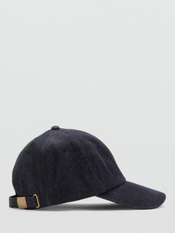 Mango Monaco Cotton Baseball Cap, Navy