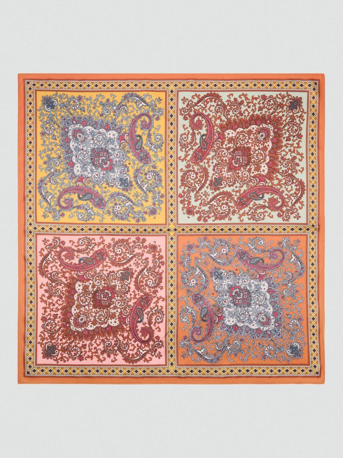 Product image 1 of 3, which shows Mango Cuatro Paisley Scarf, Beige Khaki, One Size