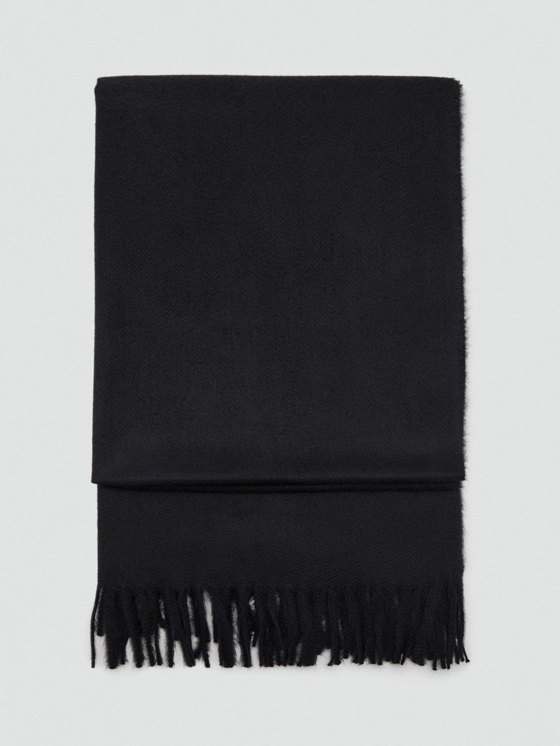 Product image 1 of 2, which shows Mango Sweet Fringed Scarf, Black, One Size