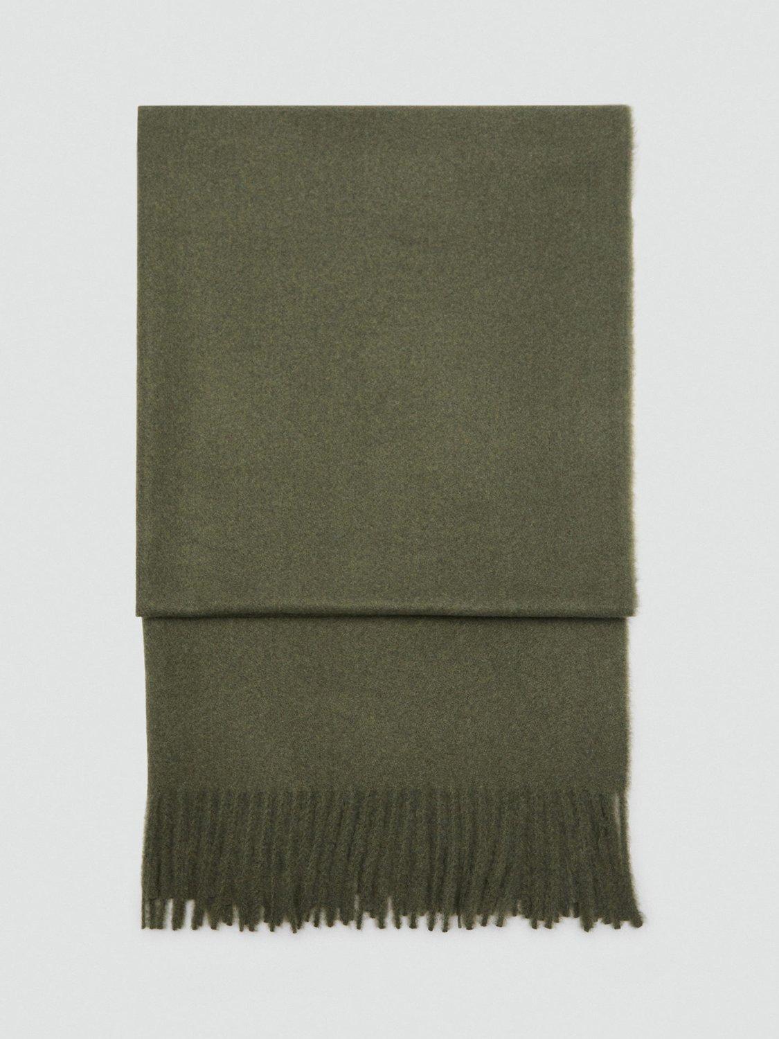 Product image 1 of 2, which shows Mango Sweet Fringed Scarf, Medium Green, One Size