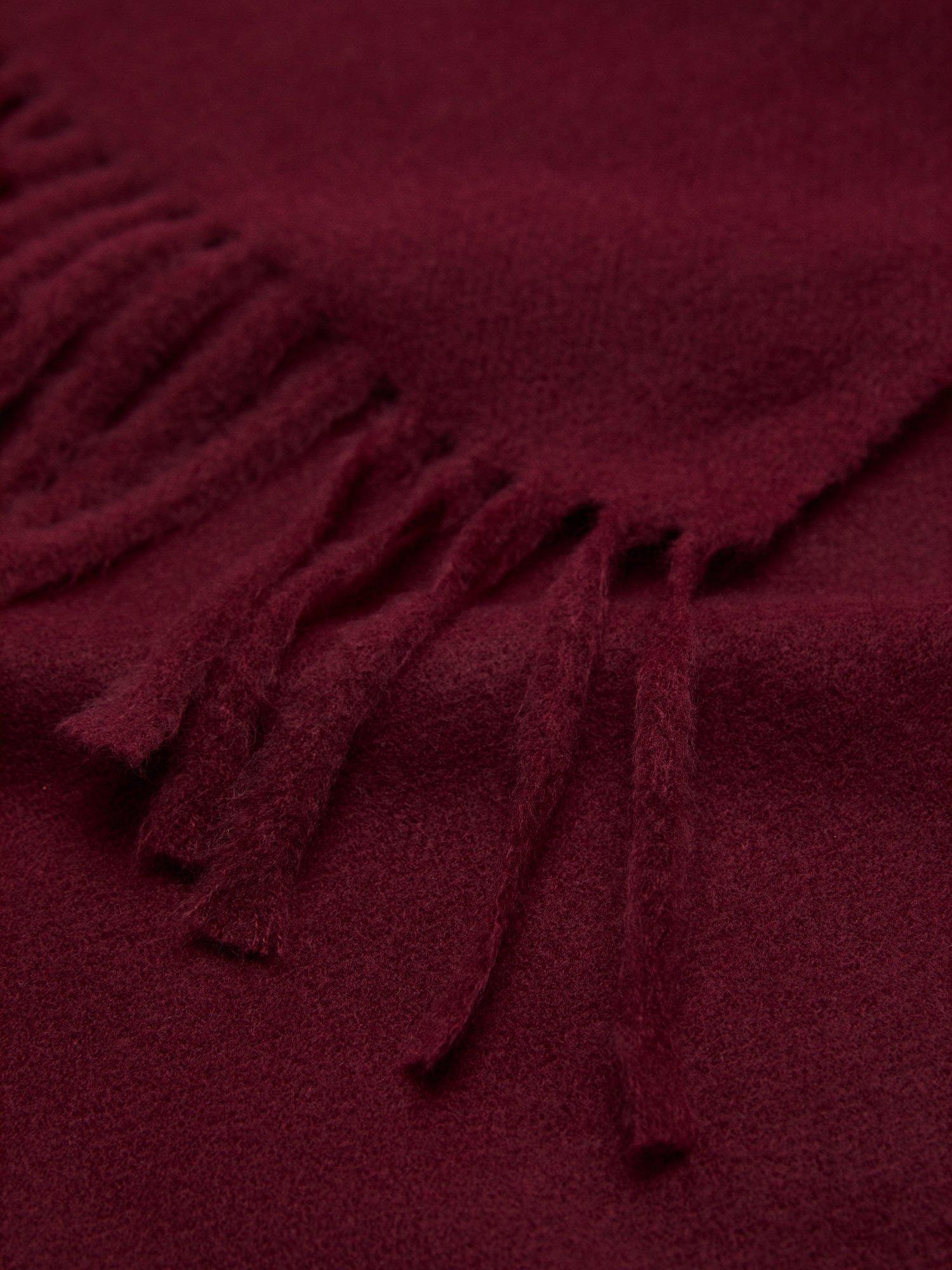 Product image 2 of 2, which shows Mango Sweet Fringed Scarf, Dark Red, One Size