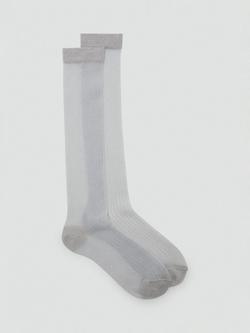 Mango Sheer Knee High Socks, Grey