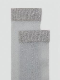 Mango Sheer Knee High Socks - view 2, Grey