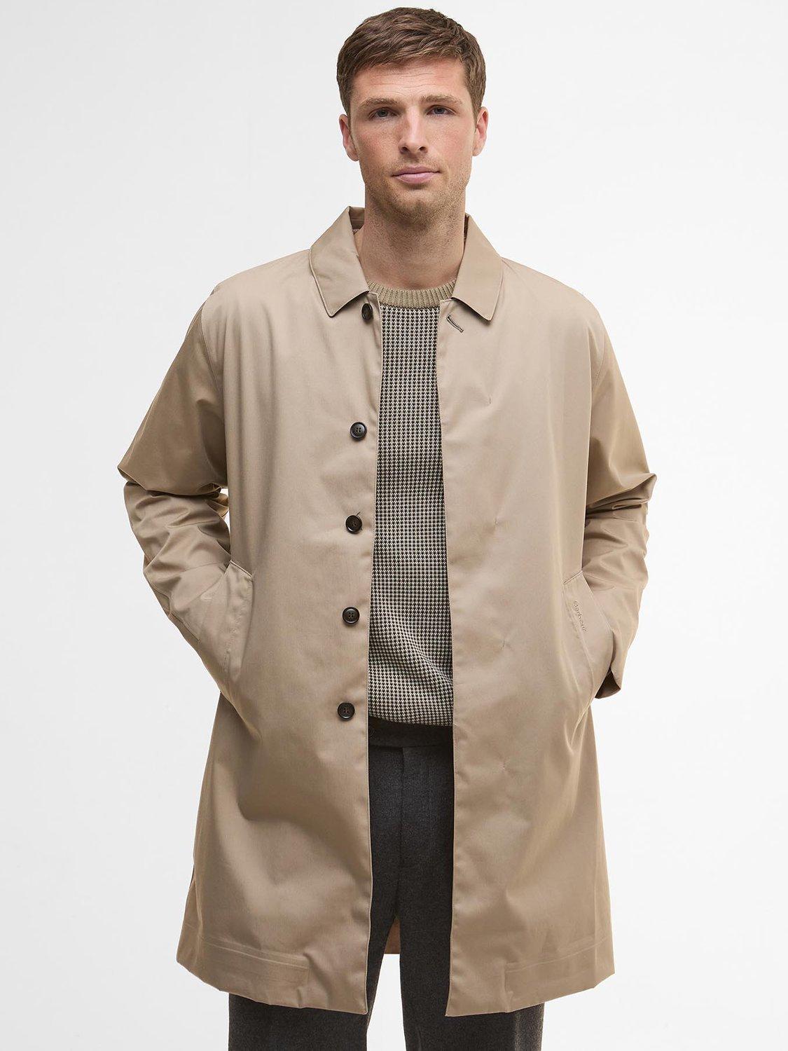 Product image 1 of 7, which shows Barbour Waterproof Longline Mac, Washed Stone, L