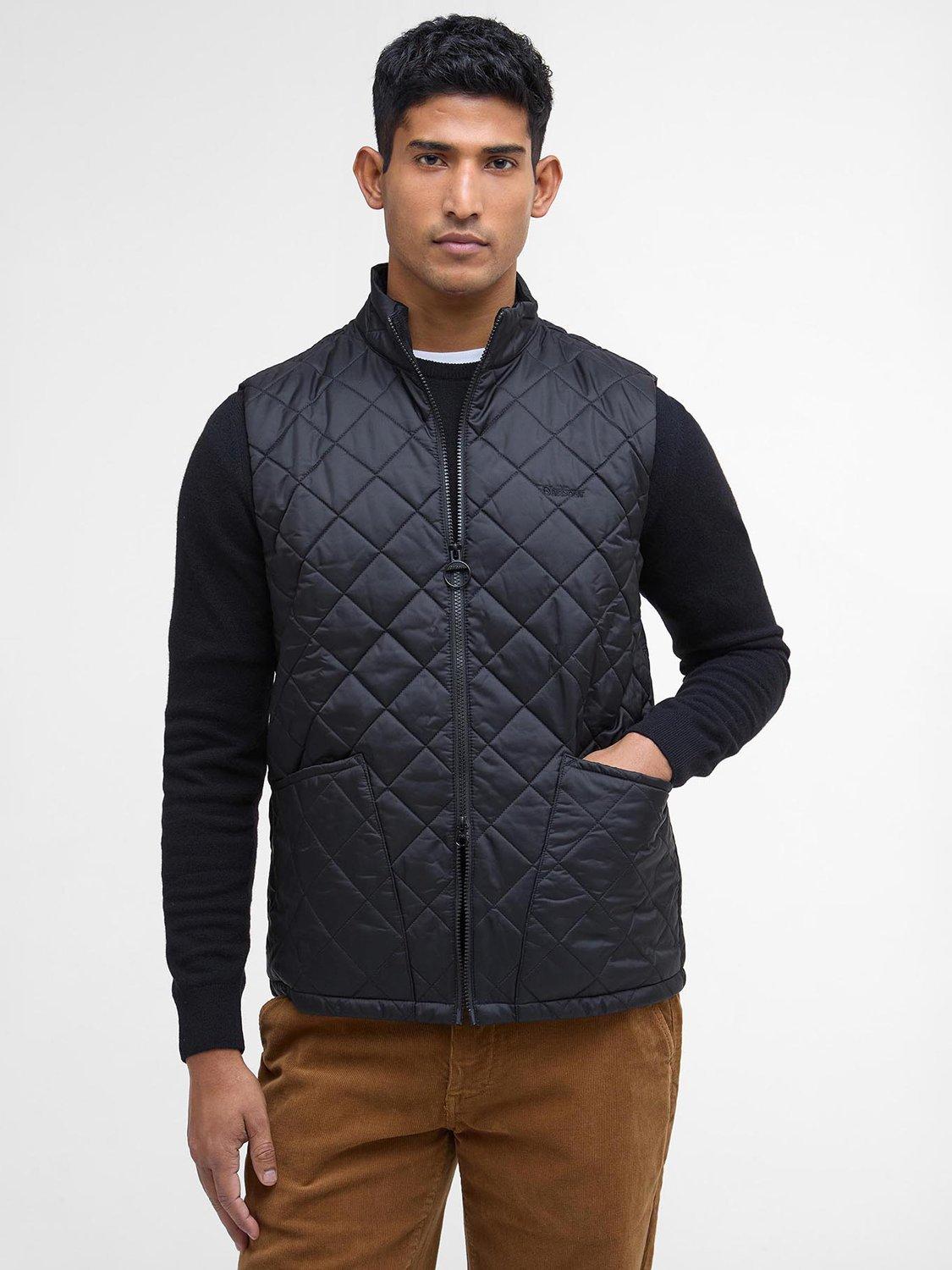 Product image 1 of 9, which shows Barbour Monty Zip Front Gilet, Black, L