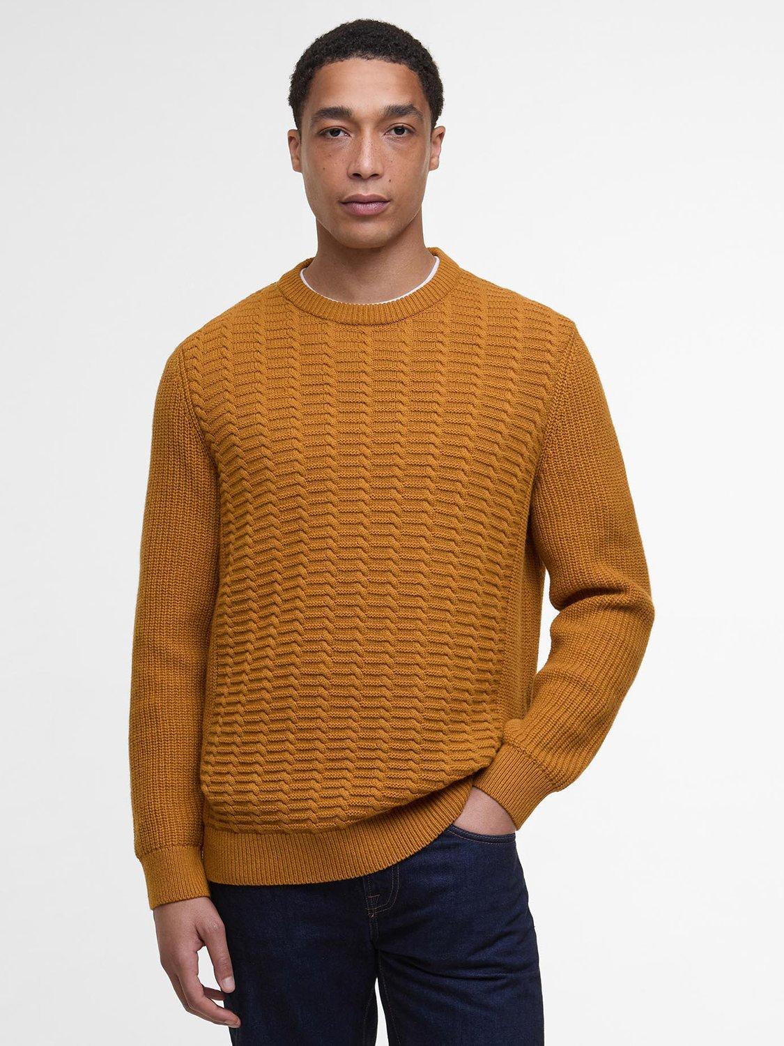 Product image 1 of 6, which shows Barbour Cleveland Crew Neck Jumper, Copper, L