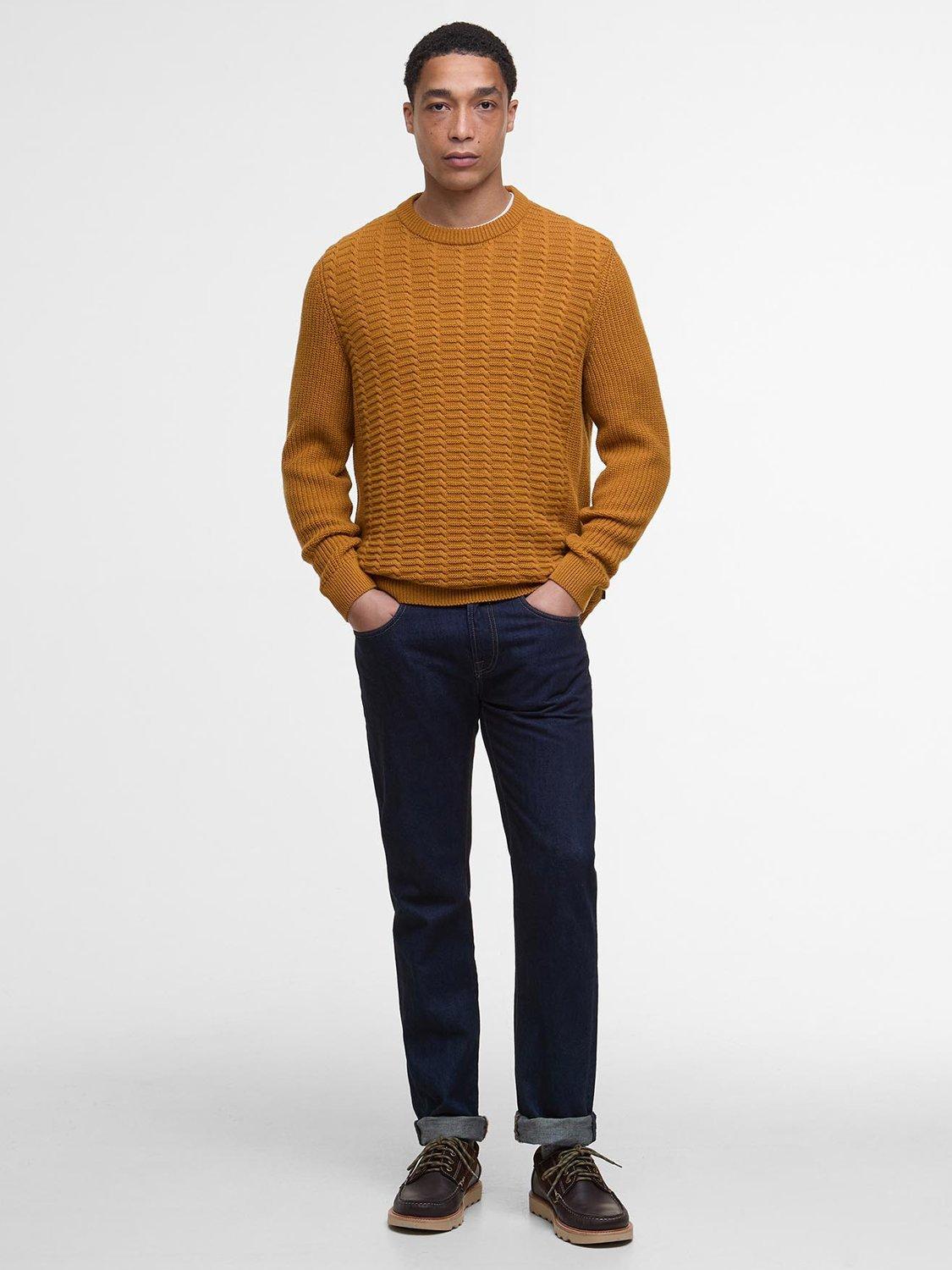 Product image 3 of 6, which shows Barbour Cleveland Crew Neck Jumper, Copper, L
