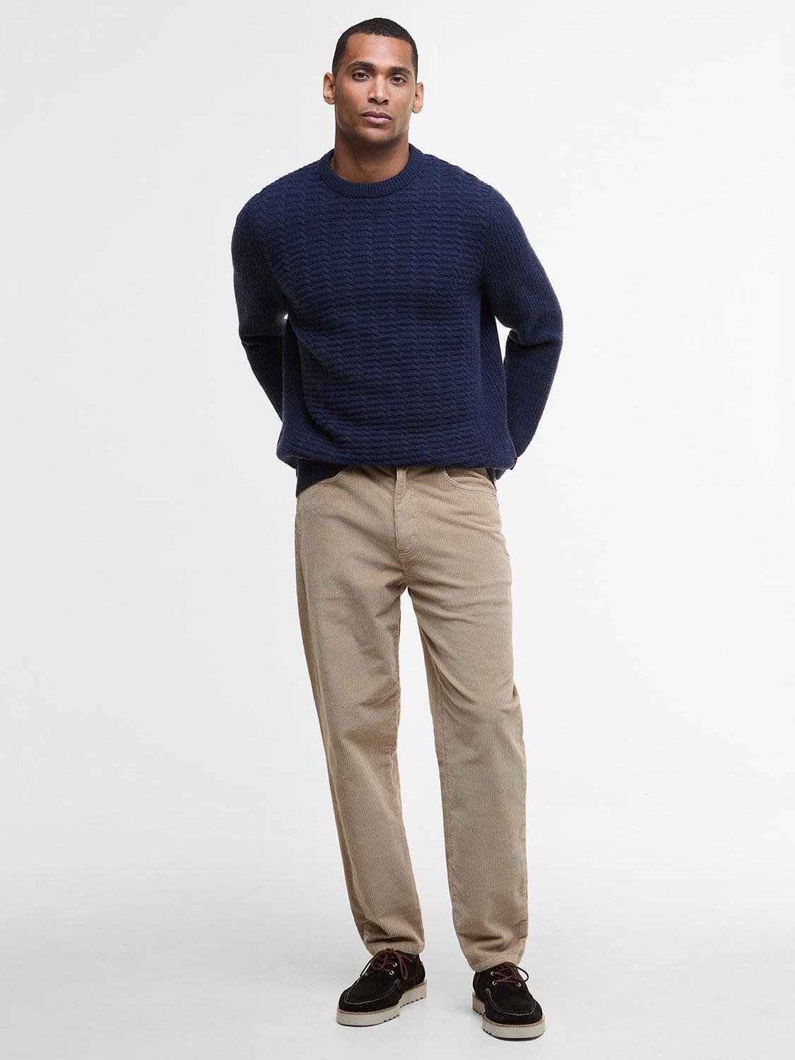 Product image 3 of 6, which shows Barbour Cleveland Crew Neck Jumper, Navy, S