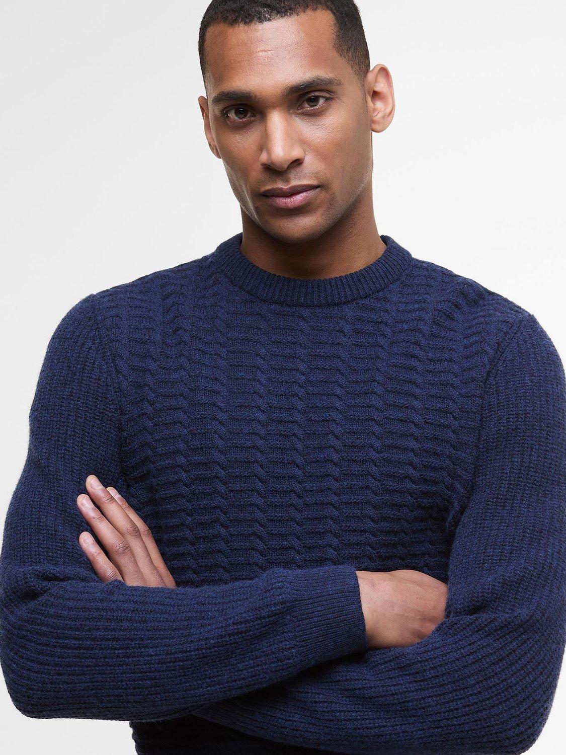 Product image 5 of 6, which shows Barbour Cleveland Crew Neck Jumper, Navy, S