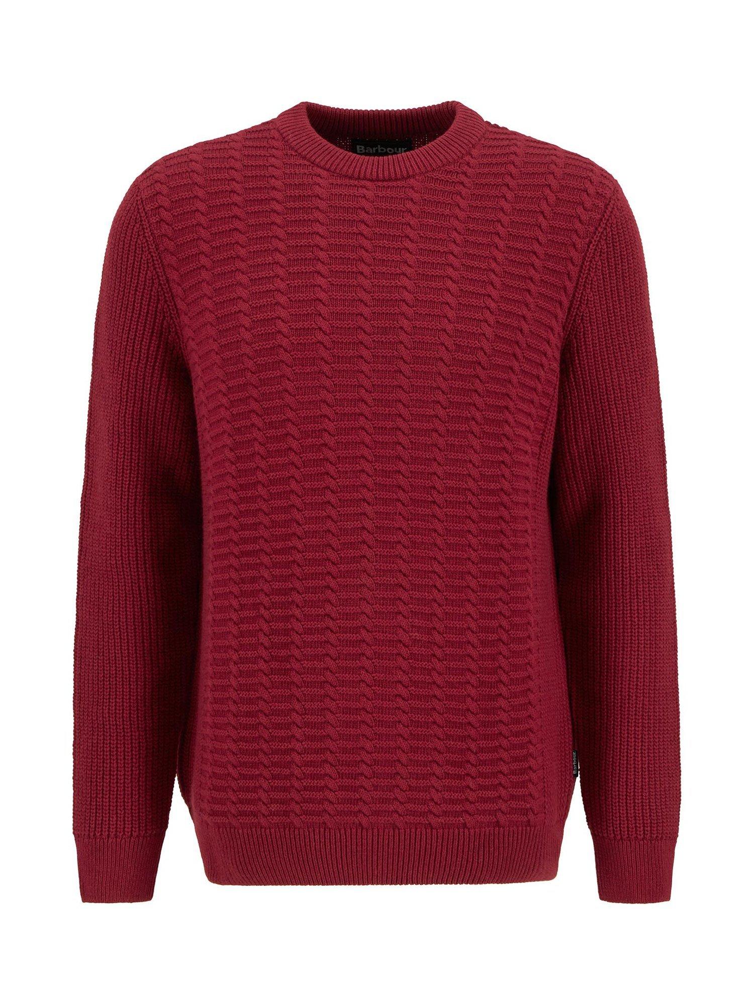 Product image 4 of 6, which shows Barbour Cleveland Crew Neck Jumper, Biking Red, S
