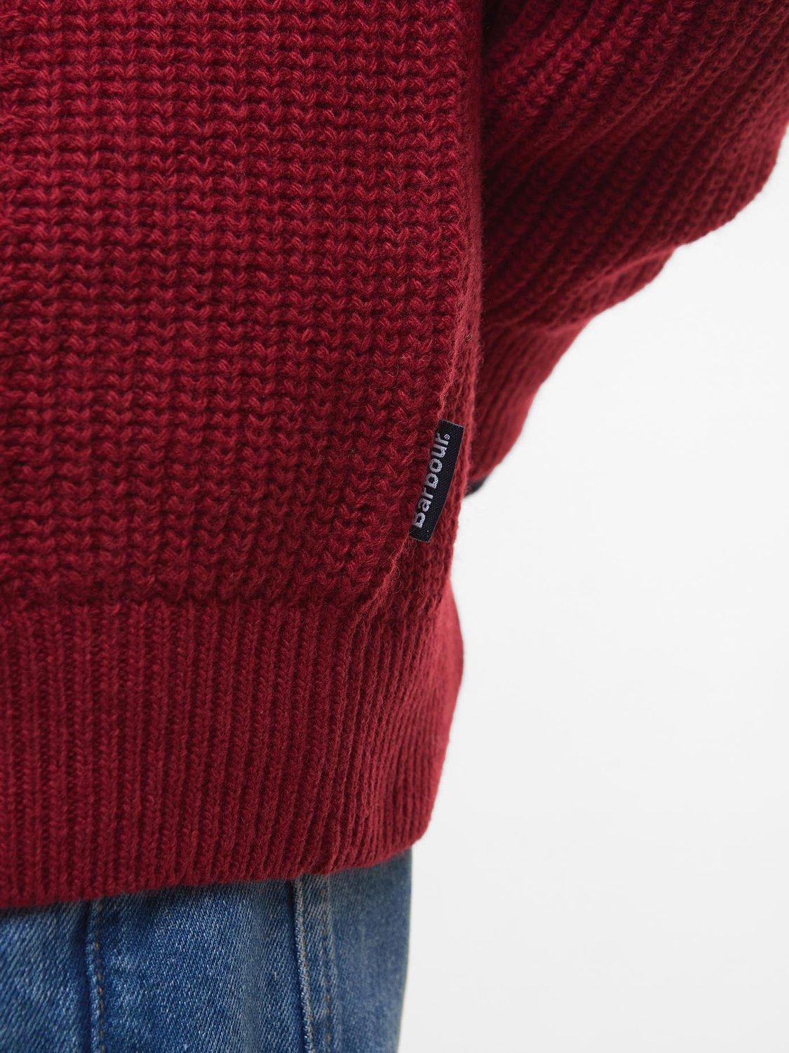 Product image 6 of 6, which shows Barbour Cleveland Crew Neck Jumper, Biking Red, S