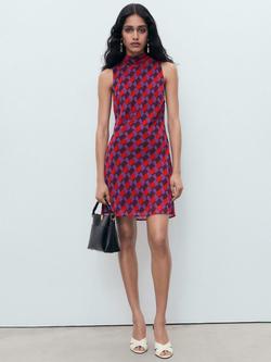 Mango Martina Sleeveless High Neck Mini Dress - view 2, Purple/Multi