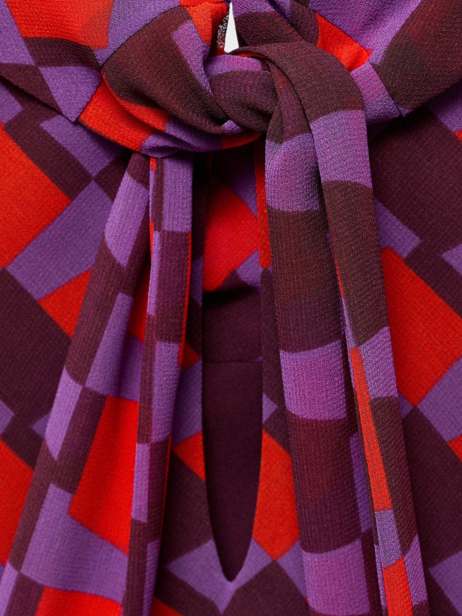 Product image 7 of 7, which shows Mango Martina Sleeveless High Neck Mini Dress, Purple/Multi, 8