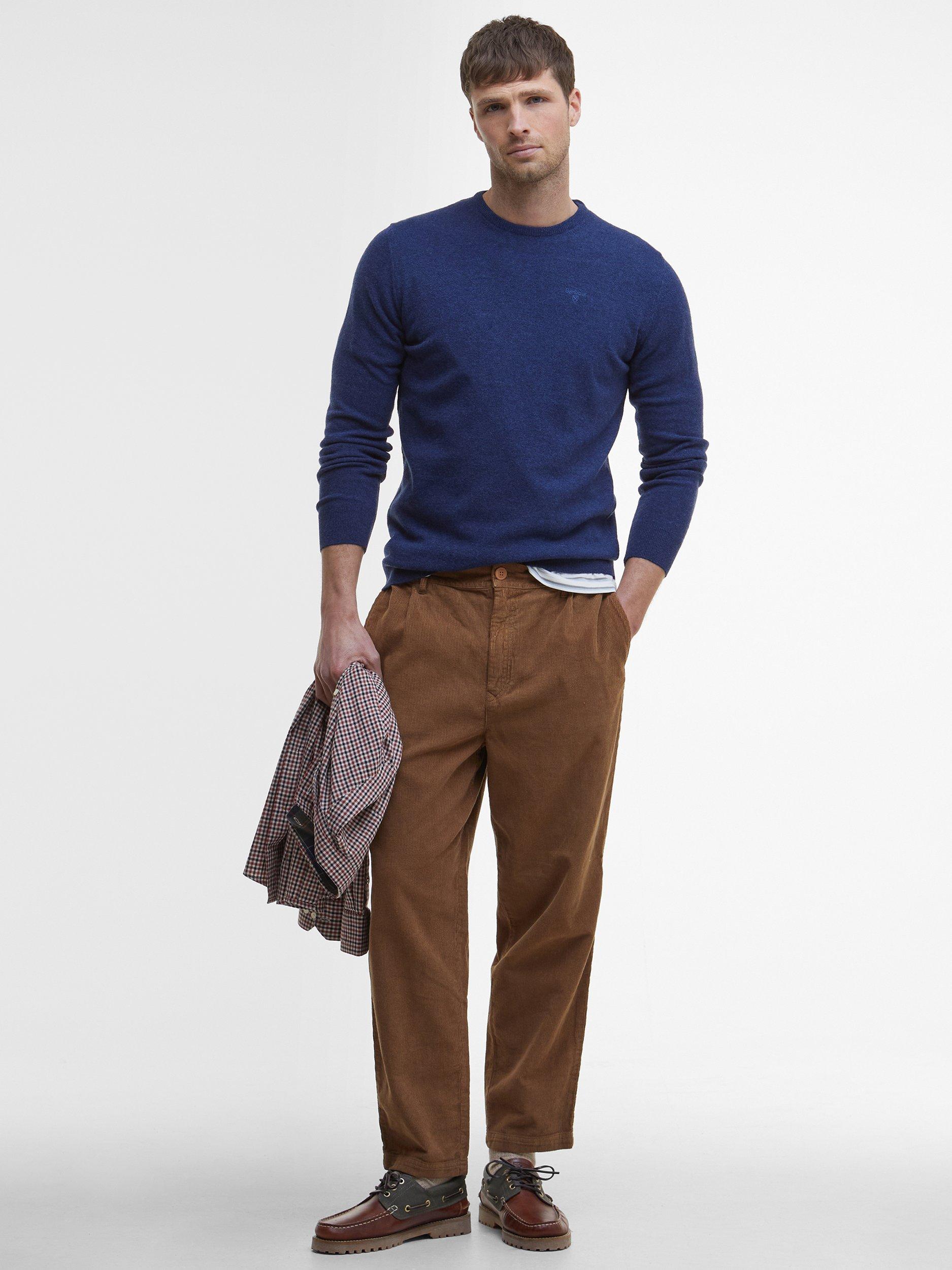 Product image 3 of 9, which shows Barbour Essential Wool Crew Neck Sweatshirt, Deep Blue, L