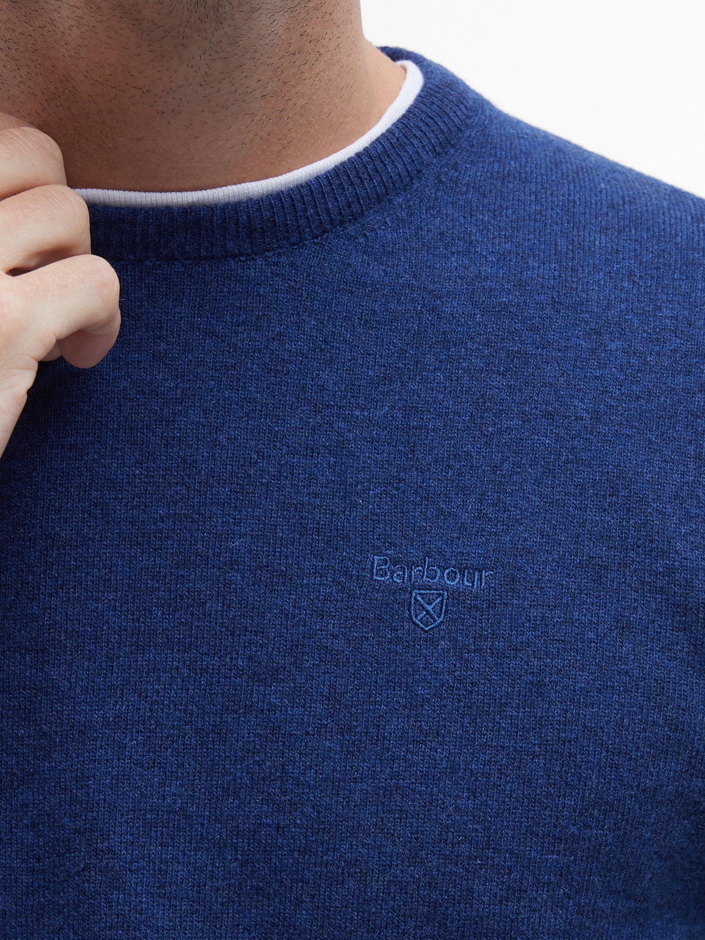 Product image 7 of 9, which shows Barbour Essential Wool Crew Neck Sweatshirt, Deep Blue, L