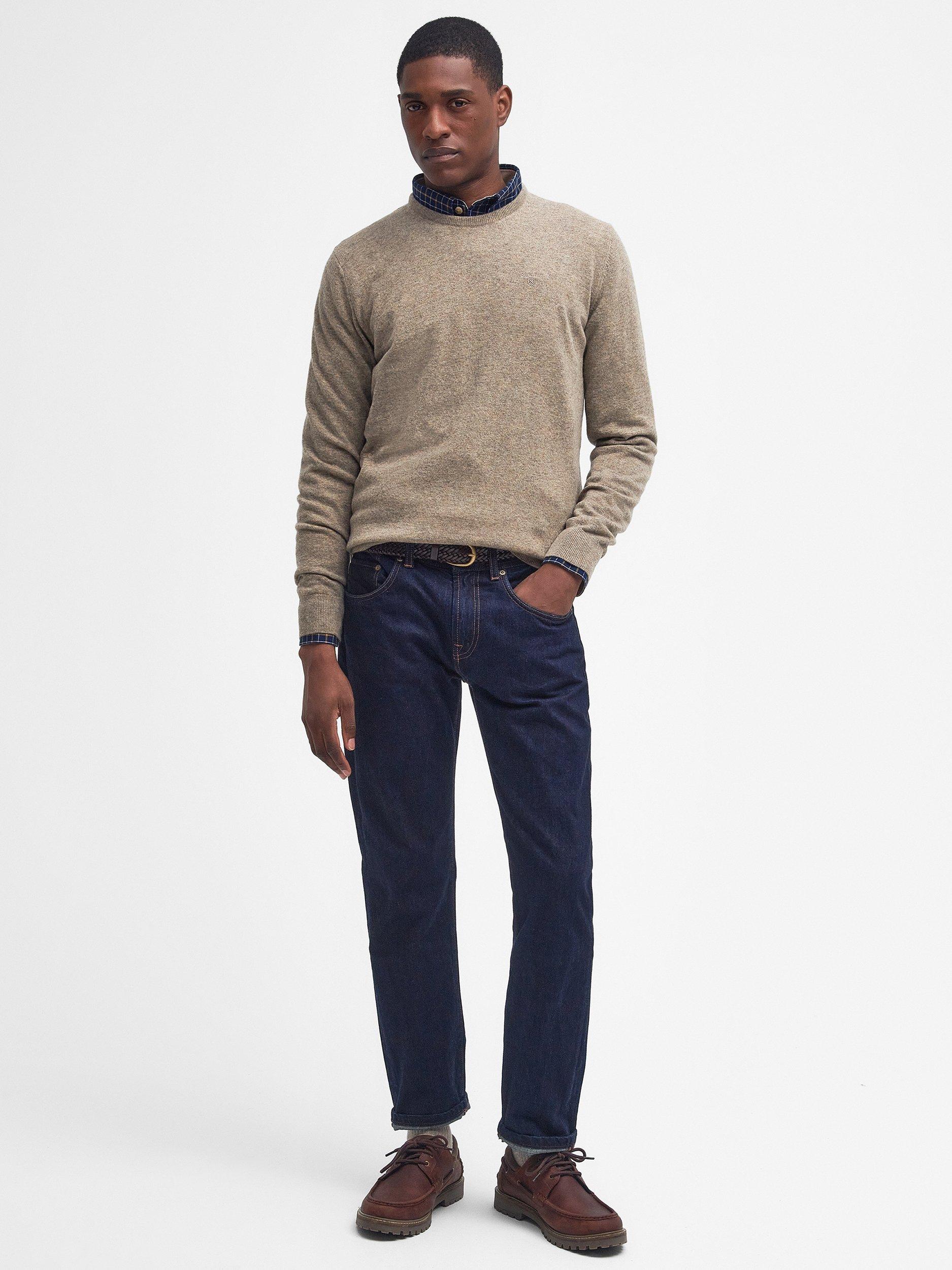Product image 3 of 9, which shows Barbour Essential Wool Crew Neck Sweatshirt, Fossil, S