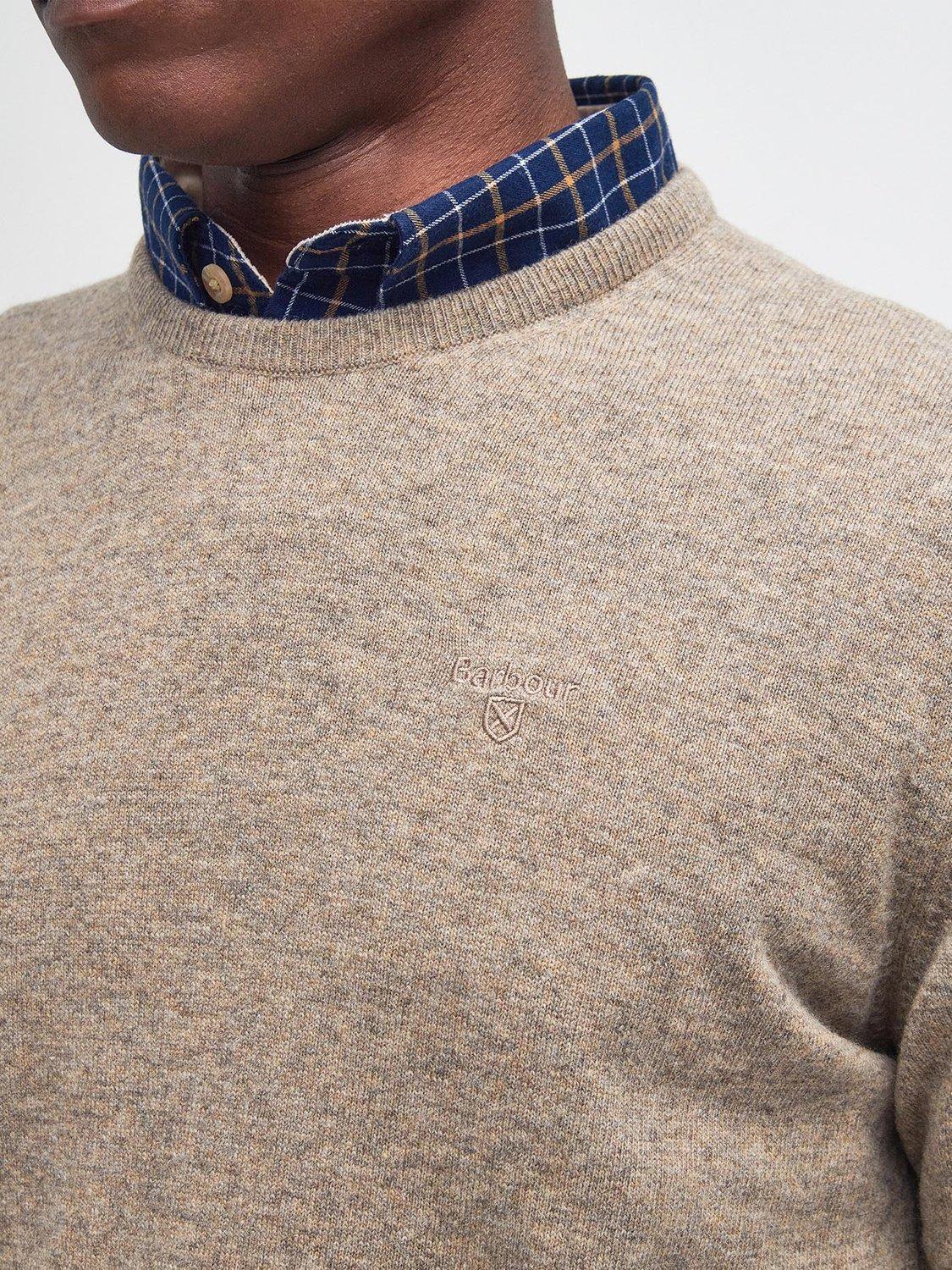 Product image 8 of 9, which shows Barbour Essential Wool Crew Neck Sweatshirt, Fossil, S