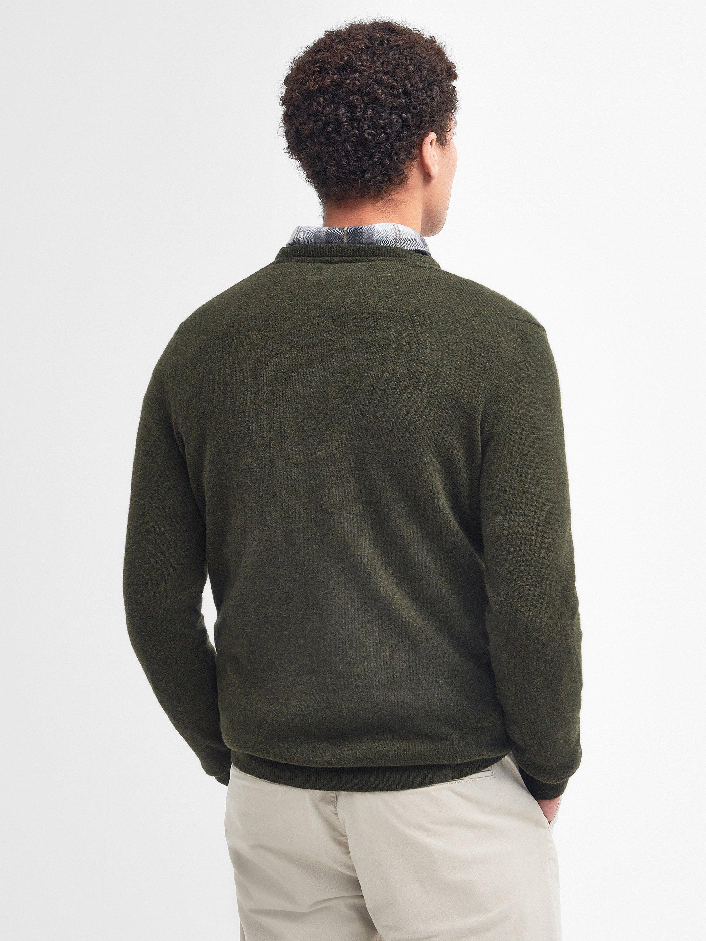 Product image 2 of 7, which shows Barbour Essential Wool Crew Neck Sweatshirt, Seaweed, S