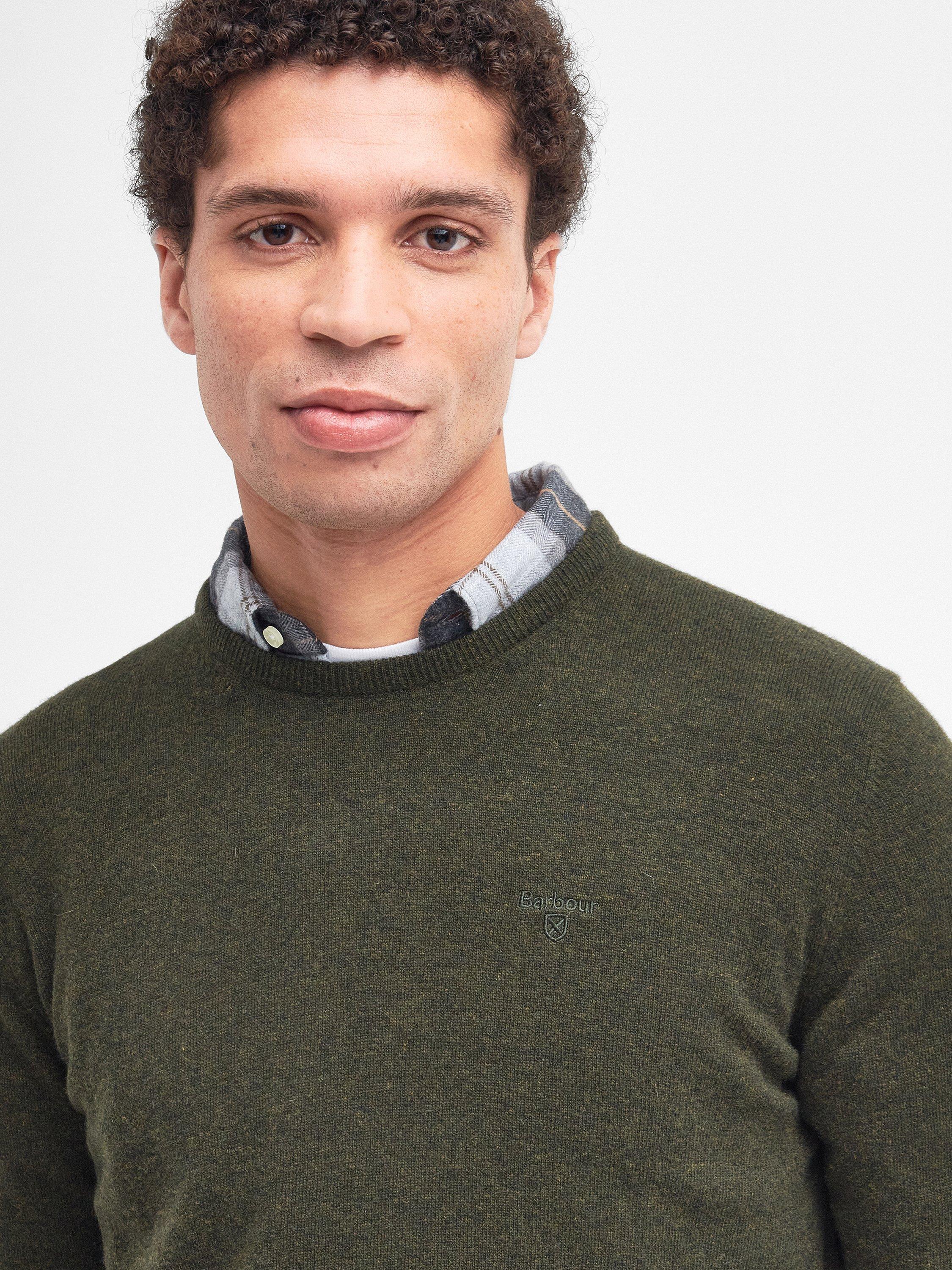 Product image 5 of 7, which shows Barbour Essential Wool Crew Neck Sweatshirt, Seaweed, S