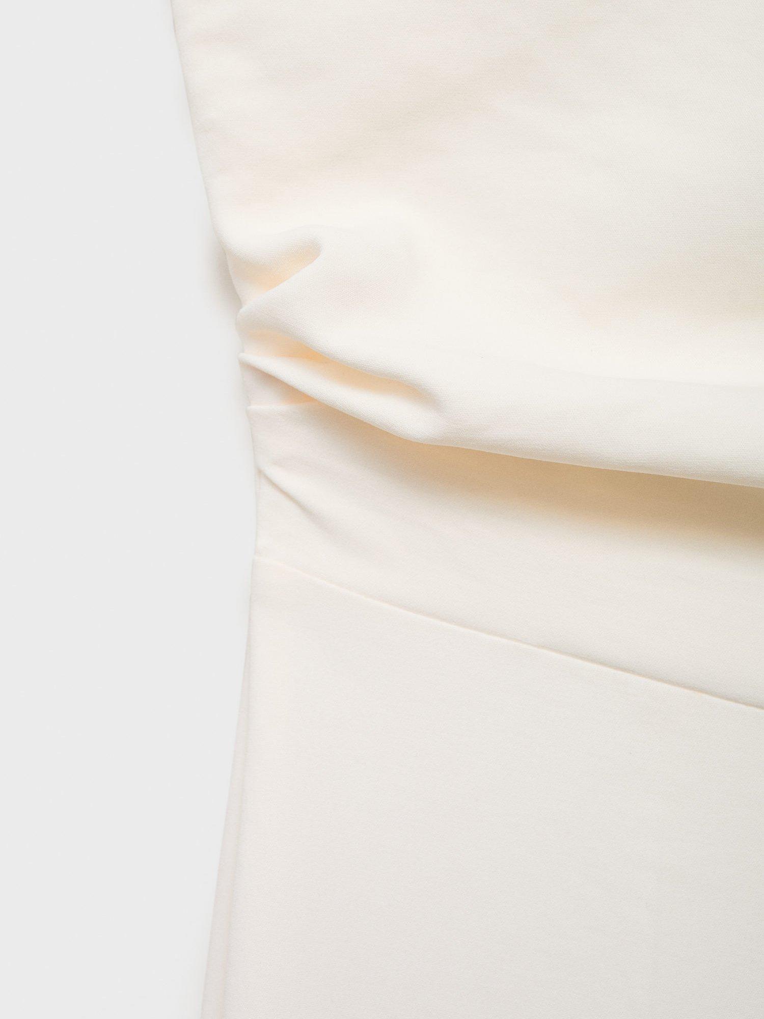 Product image 8 of 8, which shows Mango Lidy Sleeveless Asymmetric Neck Jumpsuit, Natural White, L