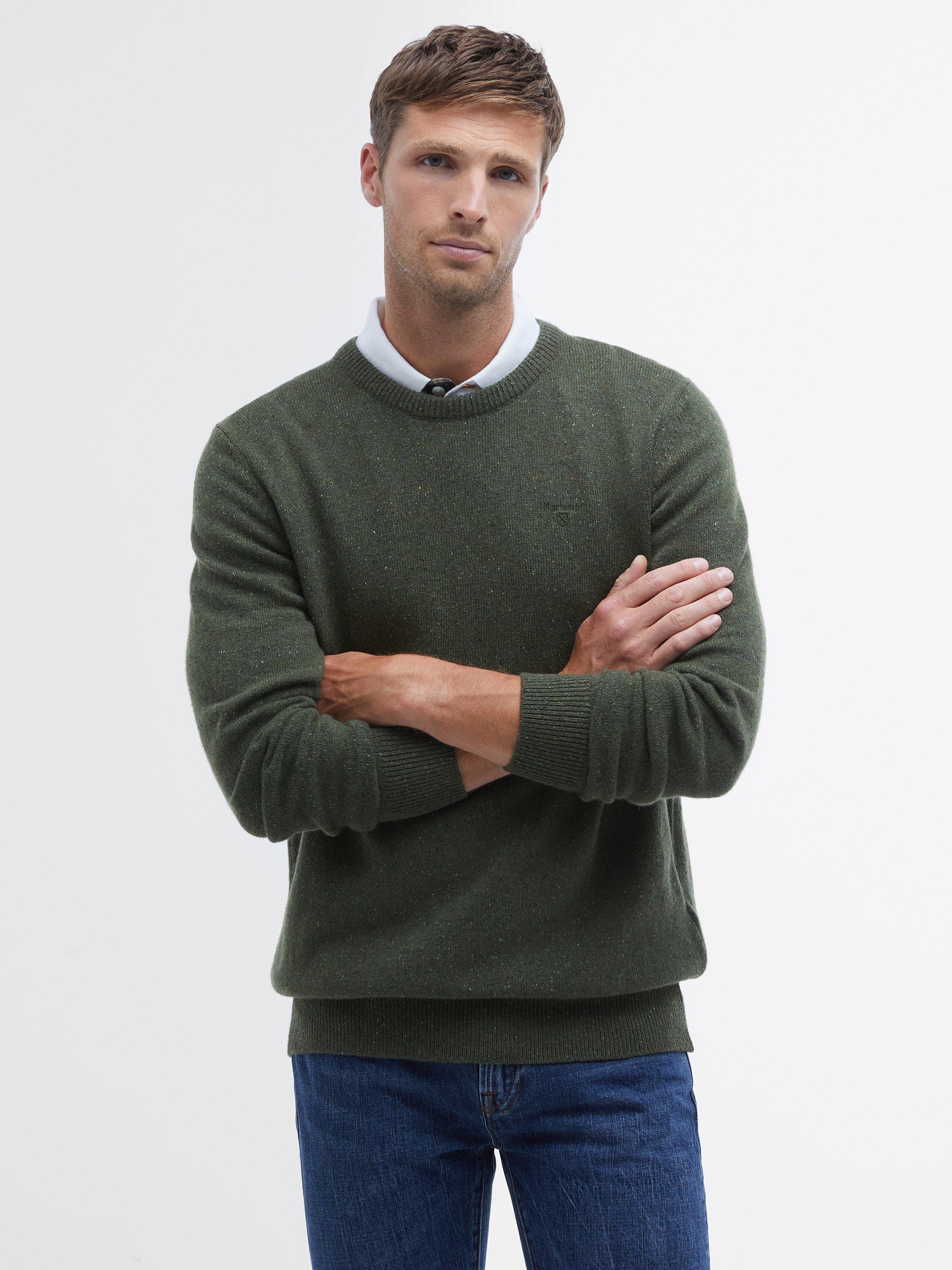 Product image 1 of 6, which shows Barbour Tisbury Wool Blend Jumper, Forest, S