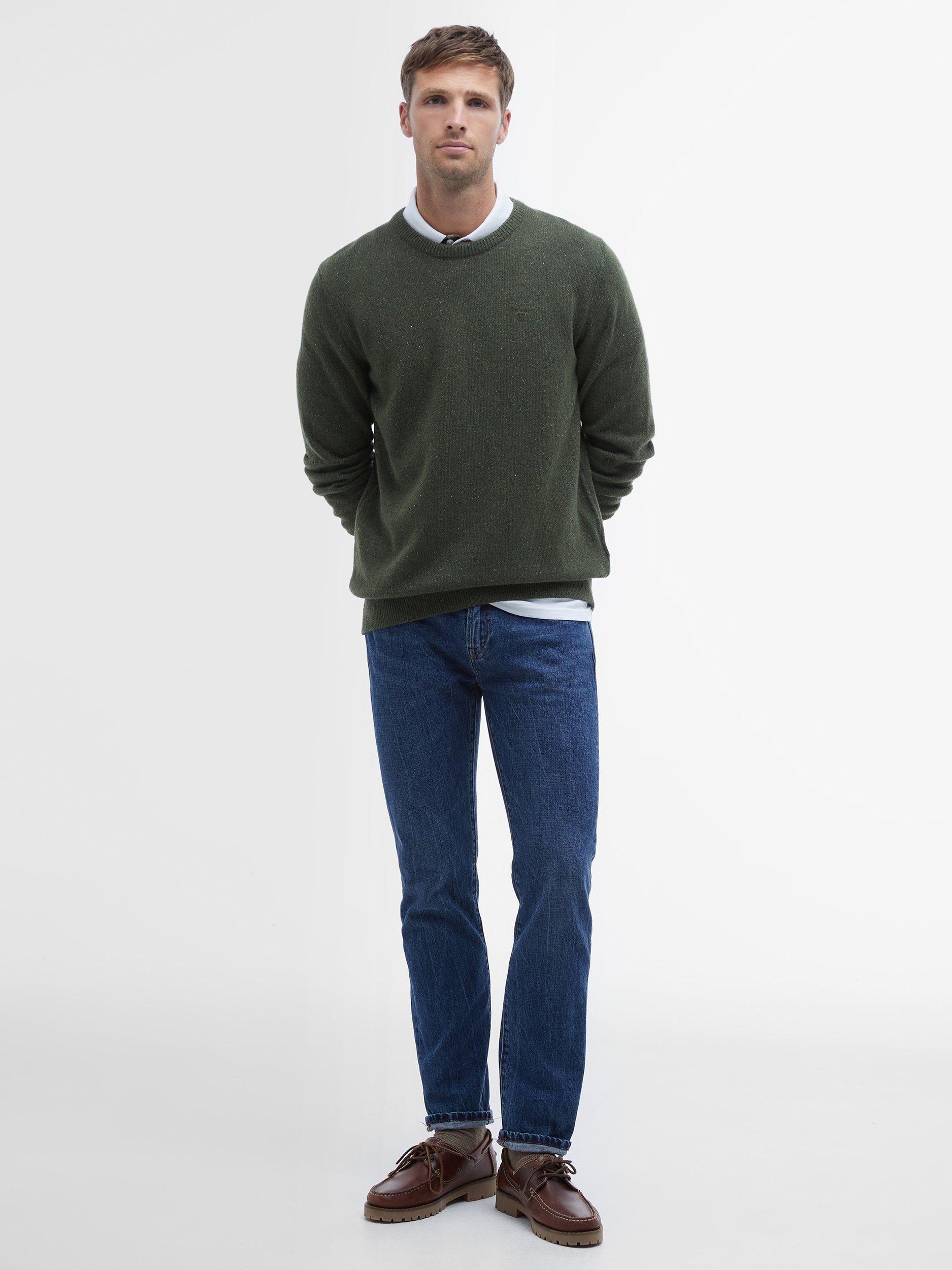 Product image 3 of 6, which shows Barbour Tisbury Wool Blend Jumper, Forest, S