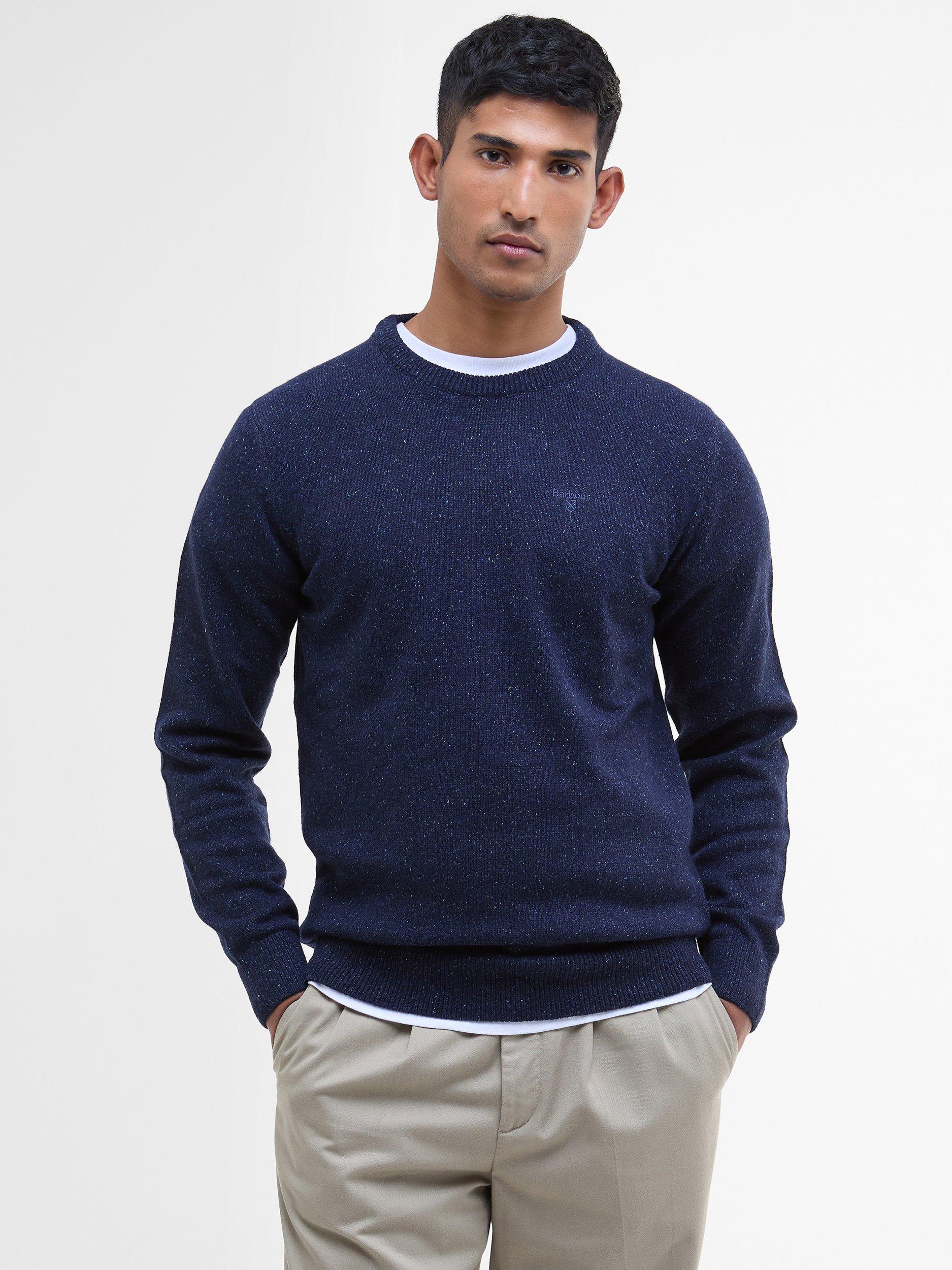 Product image 1 of 7, which shows Barbour Tisbury Wool Blend Jumper, Navy, S