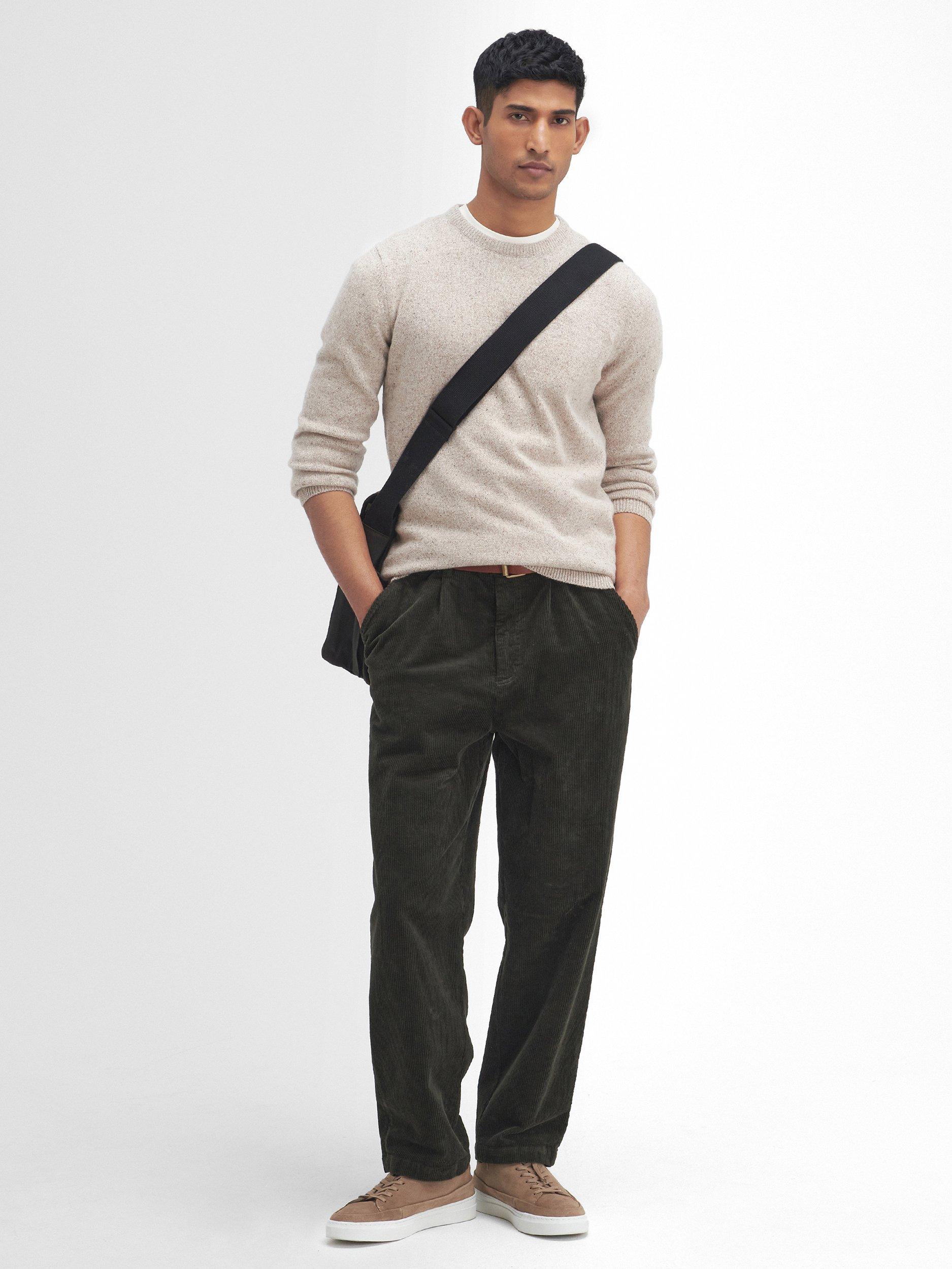 Product image 3 of 8, which shows Barbour Tisbury Wool Blend Jumper, Stone, S