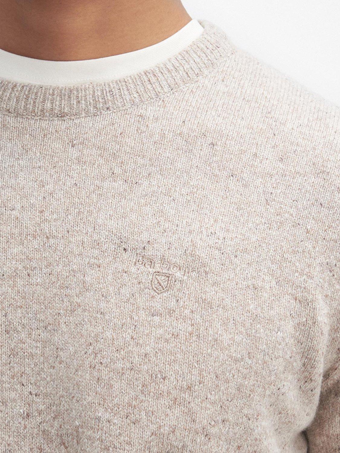 Product image 7 of 8, which shows Barbour Tisbury Wool Blend Jumper, Stone, S