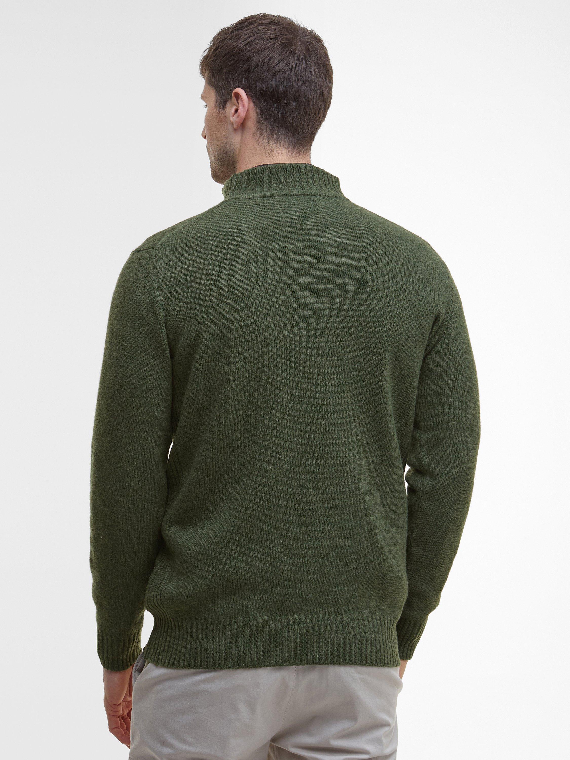 Product image 2 of 11, which shows Barbour Soft Lambswool Funnel Neck Jumper, Mid Olive, M