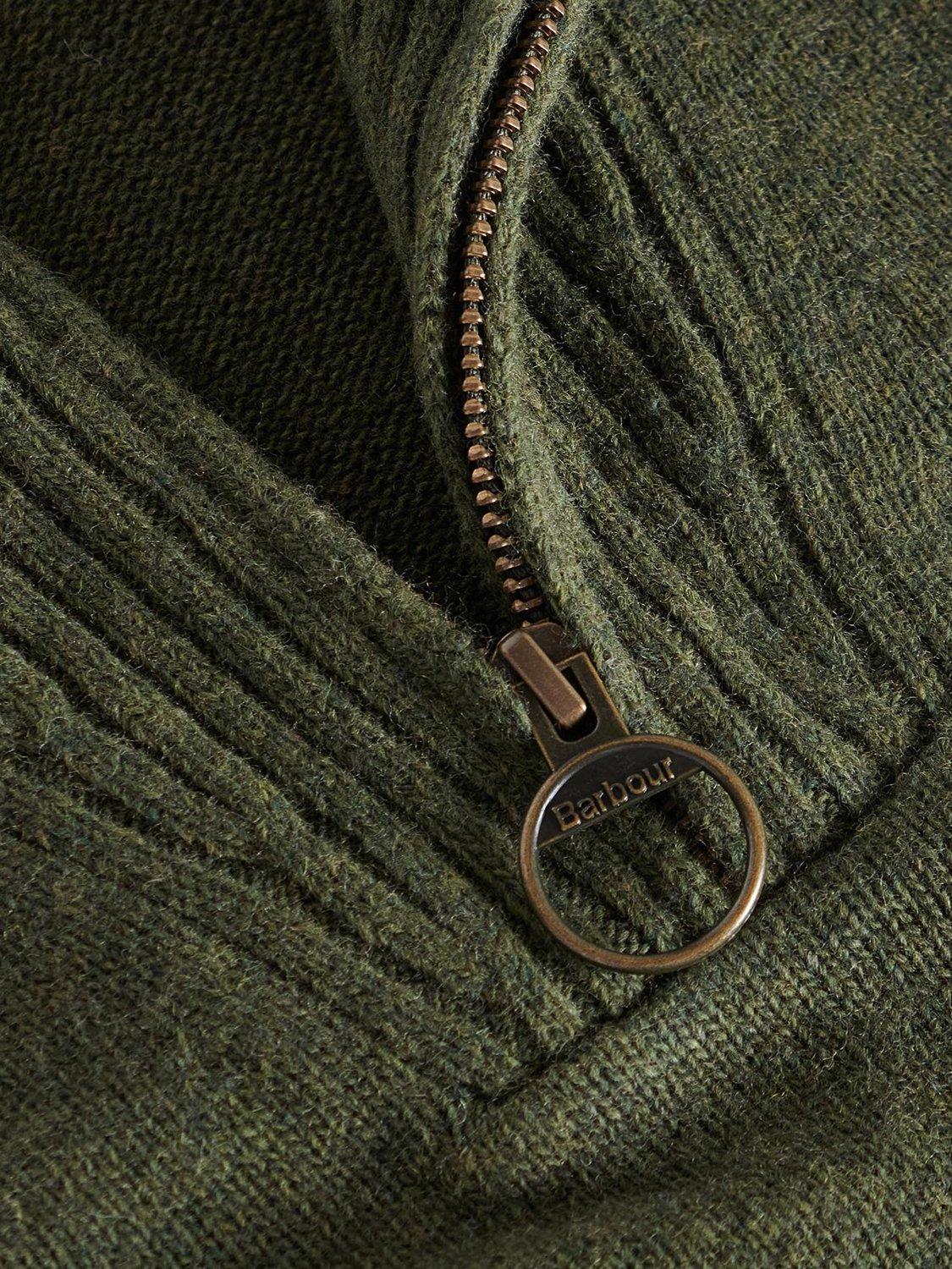 Product image 8 of 11, which shows Barbour Soft Lambswool Funnel Neck Jumper, Mid Olive, M