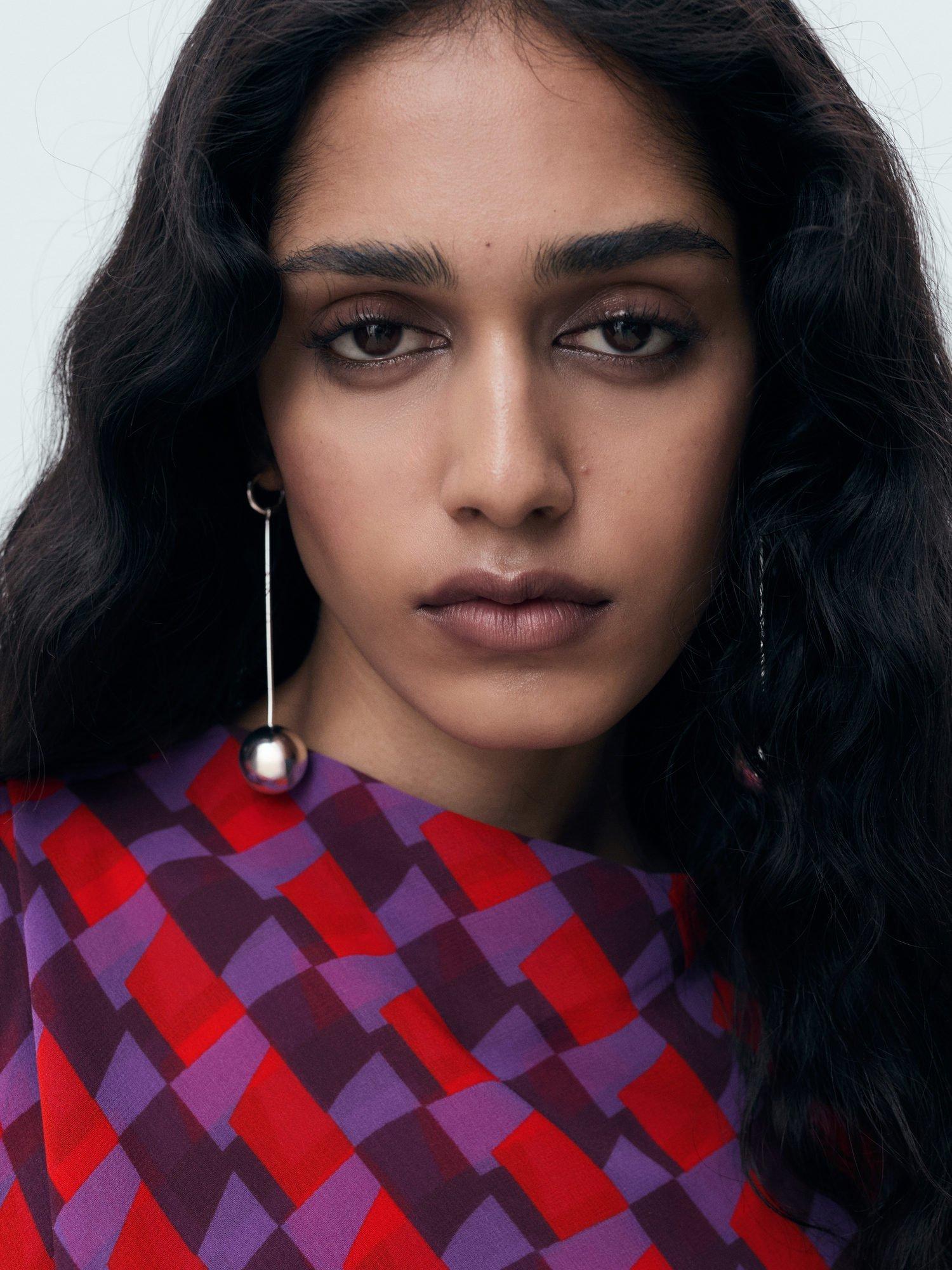 Product image 6 of 9, which shows Mango Martina Geometric Cowl Neck Sleeveless Blouse, Purple/Multi, 10