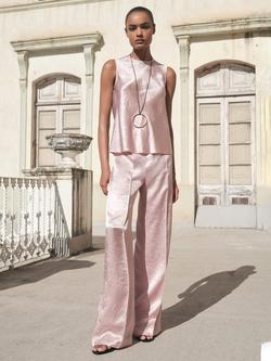 Mango Raida Sleeveless Round Neck Blouse - view 2, Pastel Pink