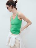 Mango Spaghetti Strap V Neck Vest, Green