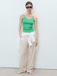 Mango Spaghetti Strap V Neck Vest, Green